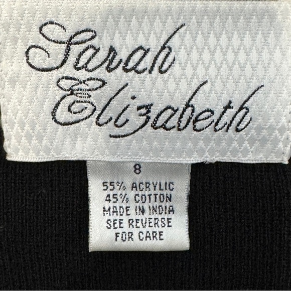 Sarah Elizabeth Black Cardigan with Pink Floral Embroidery - Picture 6 of 7